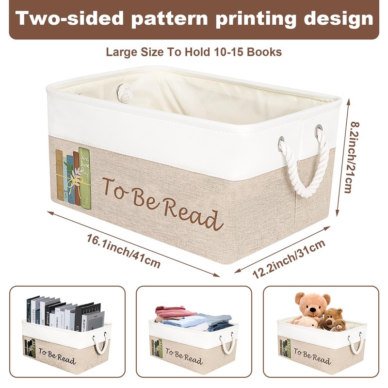 Dawutian TBR Book Organizers and Storage Basket ,Collapsible Storage Basket
