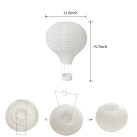 10Pack 12 Inch Hanging Hot Air Ballon White Paper Lanterns Set Reusable Party Ball Lamps for DIY Craft Wedding Birthday Engagement Baby Shower Party Home Classroom Décor Decorations