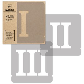 NAKLEO Number Painting Stencils Set 12 Pieces, 14 cm Numbers & Signs Roman Font, Reusable Plastic Stencil, DIY Crafts Wooden Furniture Wall Decoration