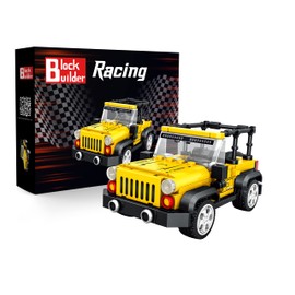 Block Builder Jeep Wrangler Car Building Block Set (242 Pieces). Racing Car Building Blocks for Kids and Adults