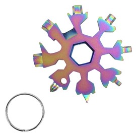 18-in-1 Snowflake Multi Wrench Tool, Keychain Multitool Pocket Tool is Easy to Carry for Outdoor Camping and Christmas Snowflake (Purple)