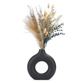 CEMABT Vases for Pampas Grass,Creative Vase Modern Home Decor,Handmade Vase White Ceramic Dried Flowers Crafts Ornaments for Office Home Deco Decoration,Vase