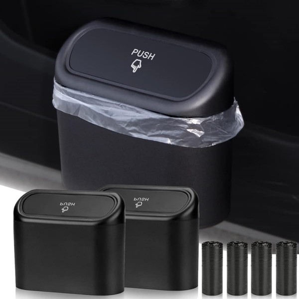 2 Piezas Cubo de Basura Para Coche con Tapa, Bote