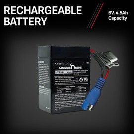 Schumacher Electric 6V Battery for Ride On Toys - 4.5 AH - with Replaceable Fuse - 6 Volt Rechargeable Battery for Kid Trax KT1269WM & Other Vehicles with B Connector - Safe & Easy to Use
