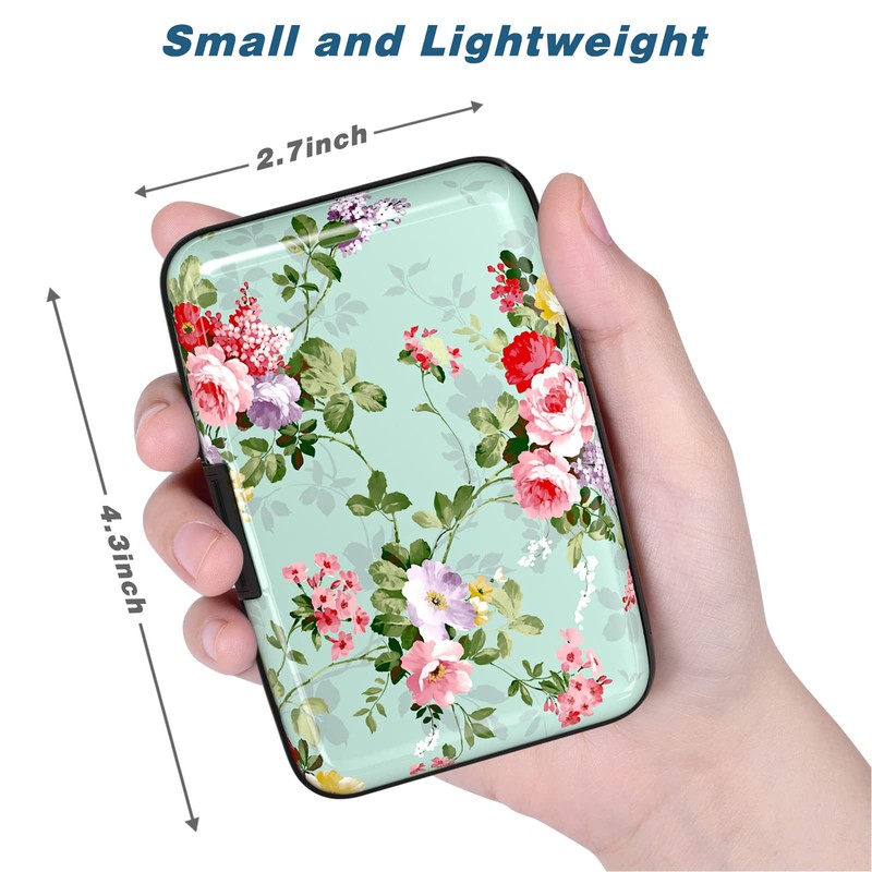 Atufsuat Credit Card Holder, Mini Aluminum Card Wallet RFID Blocking