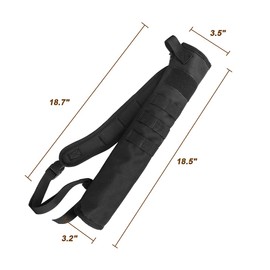 MAGARROW Archery Adjustable Arrow Back Quiver Dual Use Hip Quiver with Two Pockets for Hunting Target Shooting (Black-M)