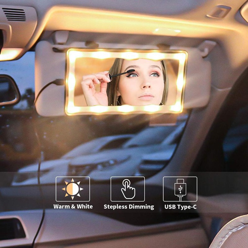 Car Sun Visor Mirror with 60 LED Lights 3 Lighting