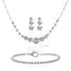 OJIOUI Silver Jewelry Set for Women, Rhinestone Crystal Necklace and