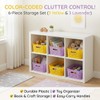 Small Plastic Baskets 6-Pack, Open Storage Weave Baskets Mixed Color,