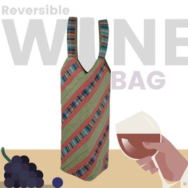 The Christmas Stocking for Forever Young-Over 21!Xmas Fabric Wine Bags to Fill in The Best Holiday Spirits.Decoration.Gift Packaging for All Seasons-Holidays.Stripes All The Way Wine Bag - Set of 1