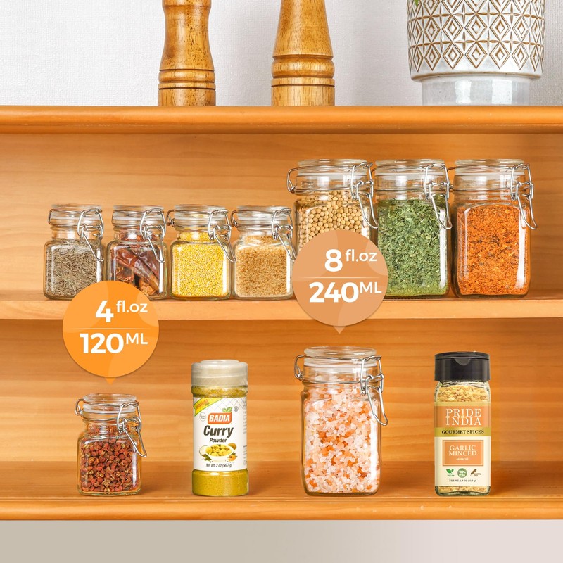 ComSaf 4 oz Glass Jars with Lid, Set of 6