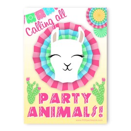 POP parties Llama Party Invitations - Cactus Party Invitations - 20 Invitations - 20 Invitations + 20 Envelopes - DOUBLE SIDED - Llama Party Supplies - Llama Cactus Party Decorations - Llama 20ct