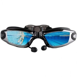 High-Definition Anti-Fog Swimming Goggles & Swim Cap Set Anti-Fog LF460 Chrome Blue + Swim Cap