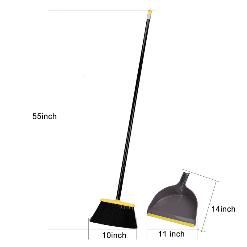 Broom and Dustpan Set,IndoorBroom with Dust pan Combo Set for
