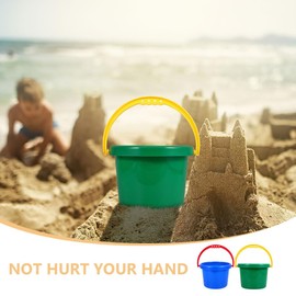 Lurrose Beach Bucket Sand Play Bucket for Kids, Set of 2, Plastic, Durable, Sandbox Set, Sea Bathing, Water Play, Sea Hunting, Outdoor Play (Blue & Green)