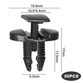 50 Stück Auto-Befestigungsclips, 8 mm, Clips für Peugeot, Clips für Karosserie, Kunststoffnieten, Autoklammern, kompatibel mit Citroen Peugeot Jumpy Berlingo C3 C4 C5 C6 Clio 2