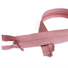 Size #5 Invisible Separating Zippers, 20" Length, Tea Rose Pink, Bias Bespoke Brand