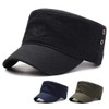 HUA YANG Army Cap Men's Cotton Vintage Adjustable Flat Top