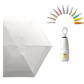 Mini Sun Travel Umbrella Ring handle Coating Layer Fabric Blocking/anti UPF 50 UV Protection 99.9% Compact Folding Purse Umbrella/Lightweight Small Portable BackpackMen Women Kids/Rain/ Sun/Travel