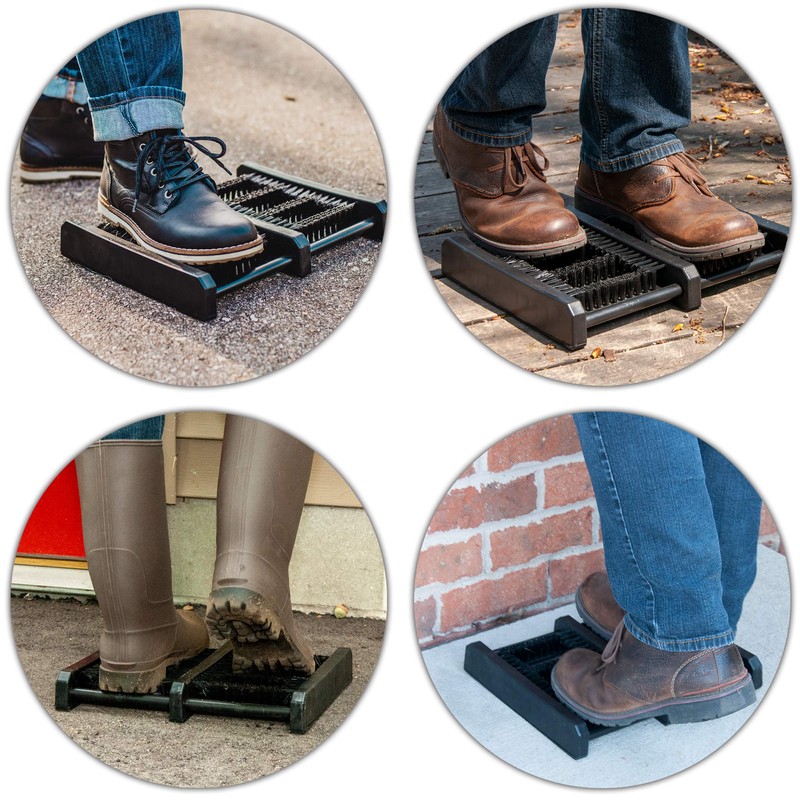 Jobsite Boot Scraper - Outdoor Shoe Scrubber Cleaner Brush -
