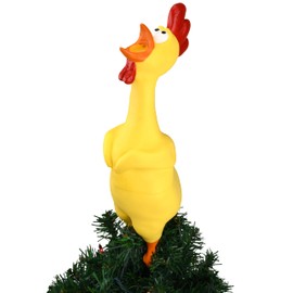 Tree Buddees Hilarious Rubber Chicken Christmas Tree Topper - Large 14"