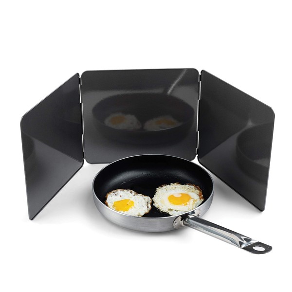 Fox Run Non-Stick 3 Sided Splatter Guard for Stove Top and Frying Pan, 9 x 10.25 inches, Gray Steel