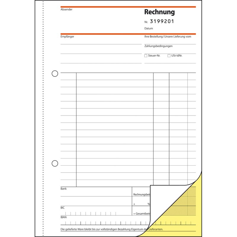 Sigel SD131 Invoices with Consecutive Numbering 1st and 2nd Printed