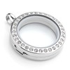 BG247 Stainless Steel 30mm Glass Floating Memory Living Locket Circle
