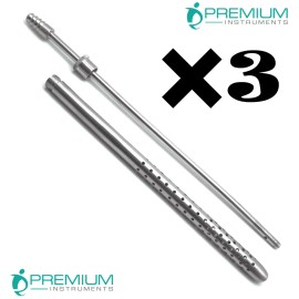 PREMIUM INSTRUMENTS POOLE Suction Tube 30 Fr. STRAIGHT Surgical Instruments Set of 3