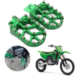 AnXin - Estriberas más anchas para bicicleta de suciedad, reposapiés CNC para KX65 00-23 KX85 01-23 KLX 140 KLX140 08-23 KX100 98-21 KX112 22-23 KX80 Pit Bike Verde