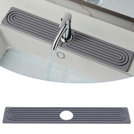 Stone Faucet Mat for Kitchen Sink, 24" Kitchen Sink Mat Stone, Sink Splash Guard, Quick Drying Diatomite Instant Drying Stone Sink Tray for Kitchen Counter Bathroom, Deep Grey