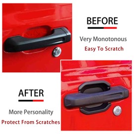 LIUQING Door Handle Bowl Cover Trim for 2018-2024 Jeep Wrangler JL JLU & Gladiator JT 4 Doors Exterior Accessories Door Bowl Scratch Protector (Matte Black)
