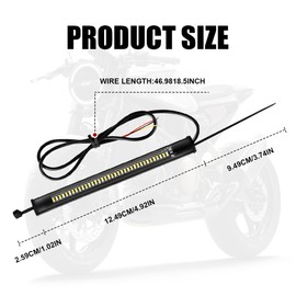 Lyxheth 2PCS Motorcycle LED Turn Signal Light, LED Turn Signal Strip, Flexible Switchback Dual-Color White & Amber Fork Turn Signal Blinker, Waterproof DRL Daytime Running Light Bar for Motorbike