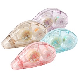 JUNART 4Pcs Double Sided Tape Roller, 0.31in×26.25ft Glue Tape Roller for Crafts DIY, Scrapbooking Supplies, Transparent Sticky Tape Perfect for Students Office School Home Supplies