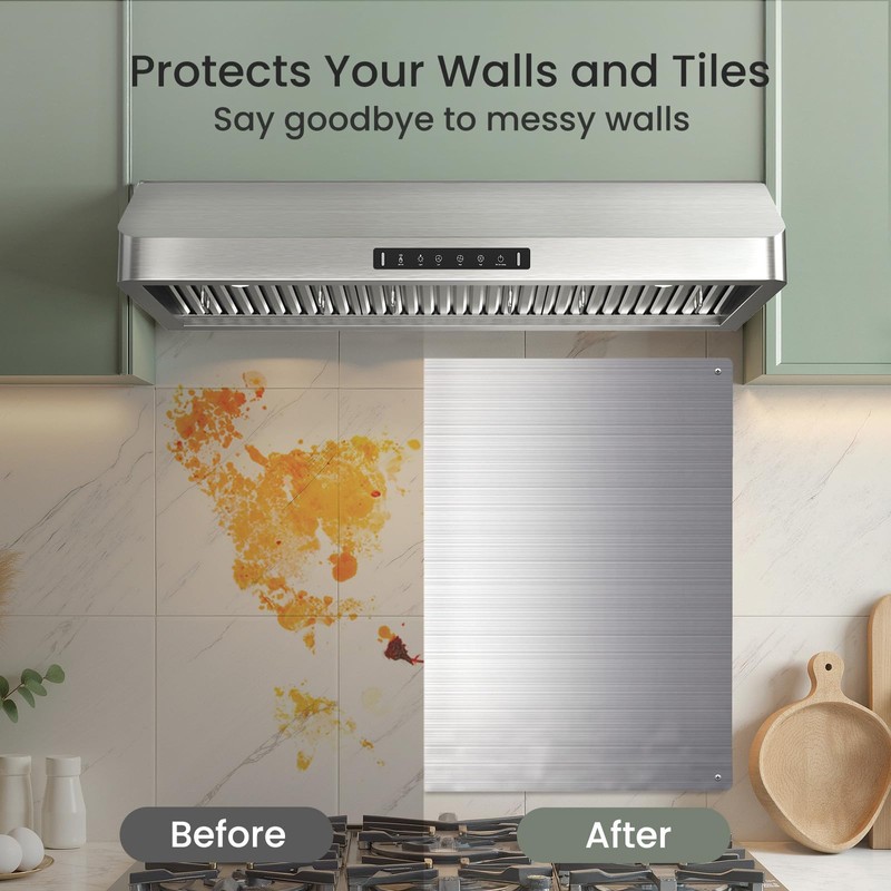 Kitchen Wall Shield – 24x30 Inch Stainless Steel Stove Backsplash