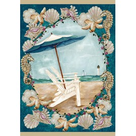 Toland Home Garden Sea Breeze 28 x 40 Inch Decorative Summer Beach Adirondack Vacation Seashell House Flag