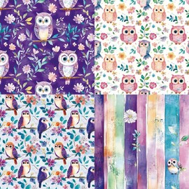 24-Sheet 6x6" Cute Owls Pattern Paper Pad – 12 Adorable Designs for DIY Card Making, Origami & Scrapbooking | Heavyweight 190gsm Cardstock