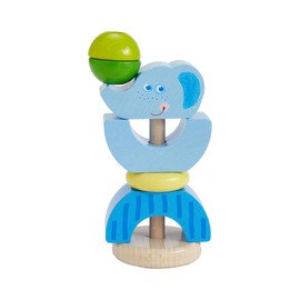 HABA 2011131001 August-Grosch-Straße 28-38 96476 Bad Rodach Elephant Plug-In Game, Stacking Game, Blue, Green, 8 cm