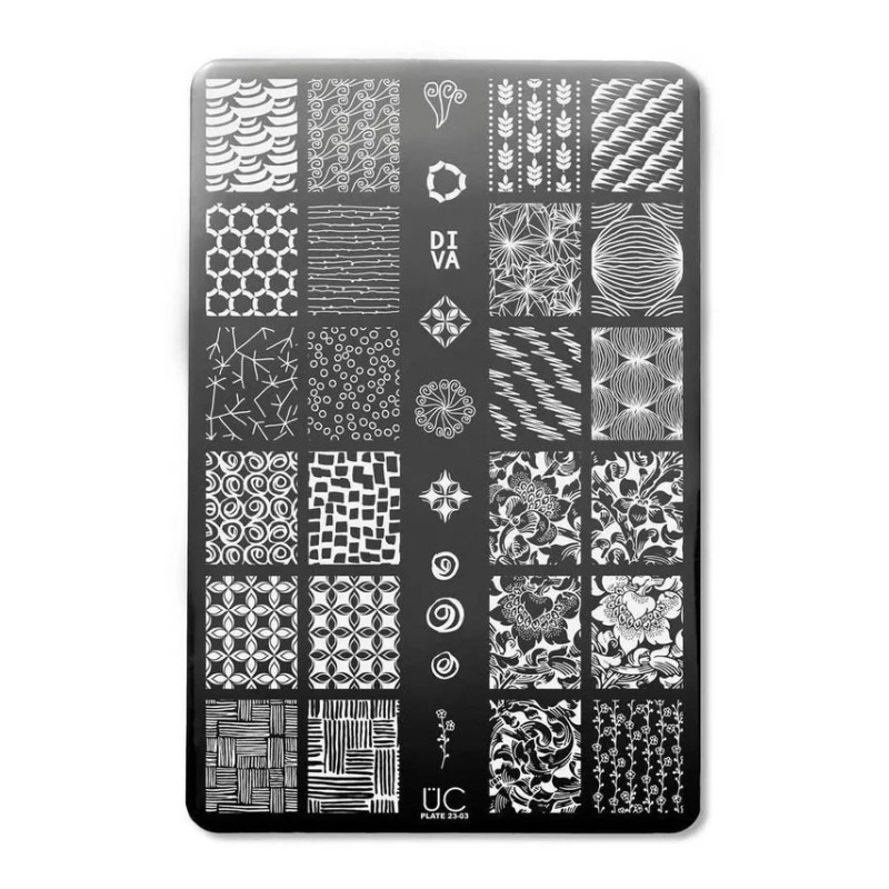 Uberchic Colección #23 Con 3 Placas Para Estampado De Uñas