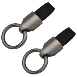 2 Pcs Leather Car Key Chain Clips ， Key Fob Holder with Zinc Alloy Buckle, Multifunctional Keyring for Men and Women