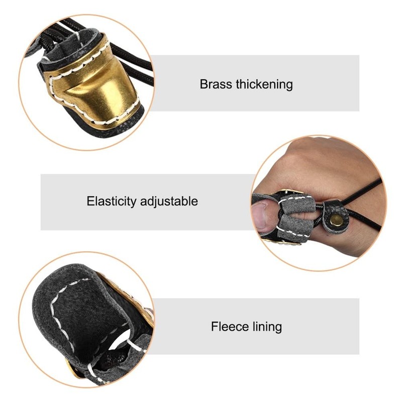 DONGKER Archery Thumb Ring, Archery Finger Tabs PU Leather Thumb