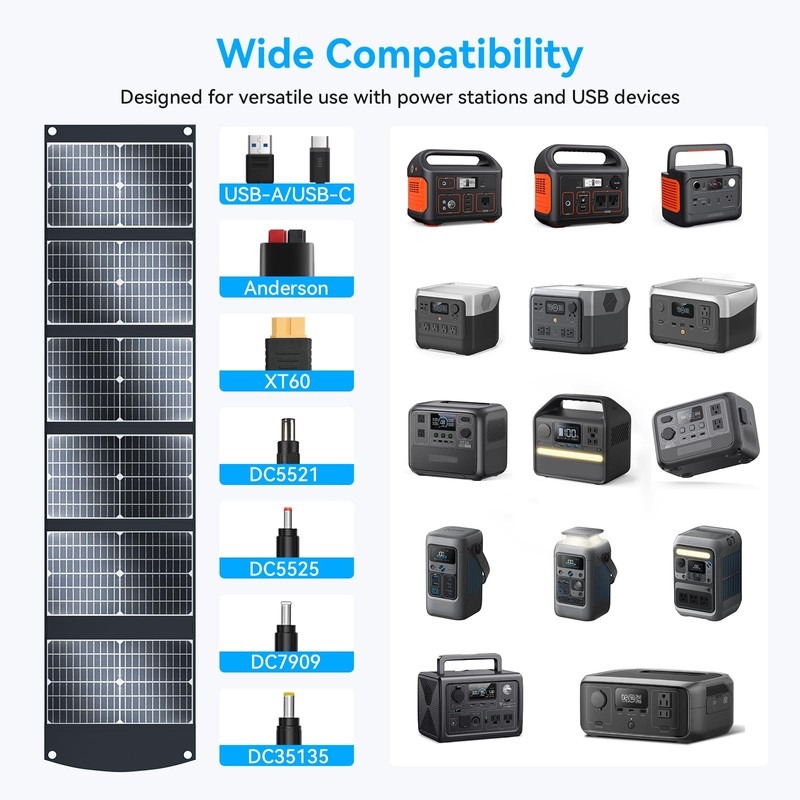 Extreme Lightweight and Compact Foldable Ecosonique 100W Portable Solar Panels