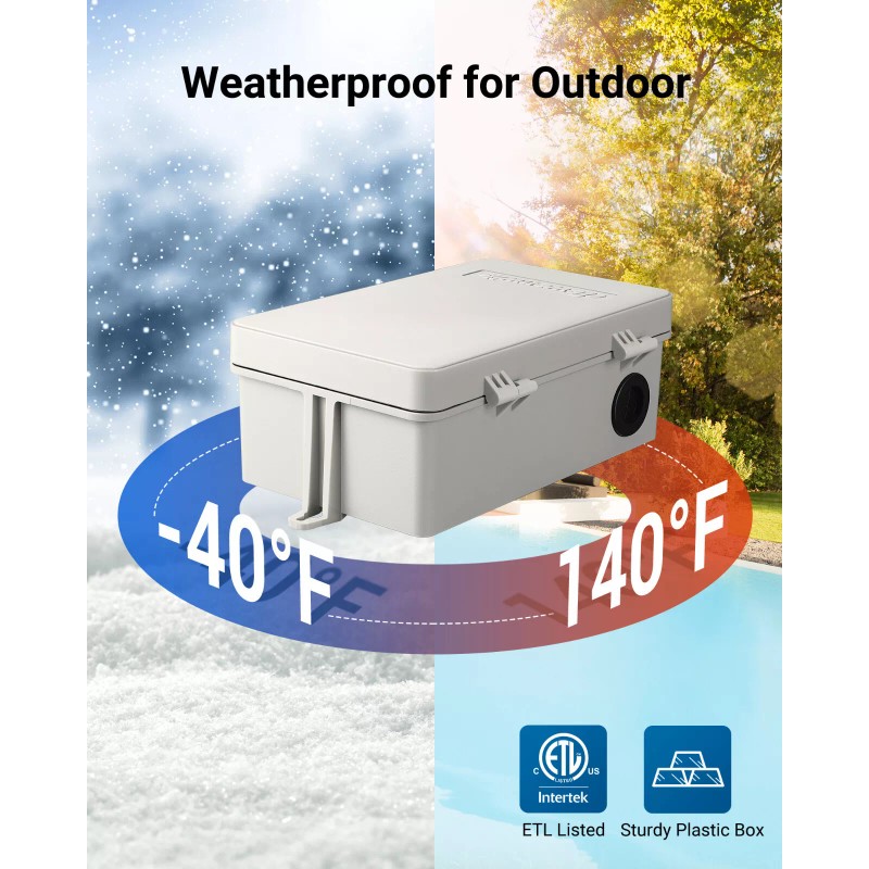 DEWENWILS Pool Pump Timer, Digital Timer Box,7-Day 20 ON/Off Programmable