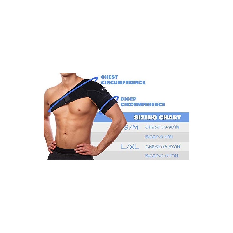 Thx4COPPER Magnetic Shoulder Brace, Compression Support Wrap Belt, Adjustable Stabilizer,Arm