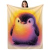 SARA NELL Penguin Blanket, Cute Baby Penguin Flannel Throw Blanket,