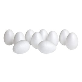 Set of 10 Polystyrene Eggs 6 x 4.5 cm White Easter Egg Decorative Egg for Painting or Gluing