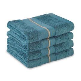 SERISIMPLE Premium Viscose Bamboo Washcloth Set - Pack of 4, 13x13 in Soft and Absorbent, Durable and Comfortable, Suitable for Body & Face, Baby and Adults (Blue)