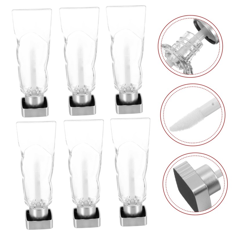 Ipetboom 6pcs Refillable Lip Gloss Tubes Durable Plastic Lip Gloss