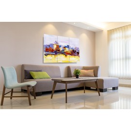 KTOESHEO 6 Pack Art Acoustic Panels Soundproof Wall Panels,72x48 inch Sound Absorbing Panels,Self-adhesive Fireproof Decorative Sound Panels,Acoustic Treatment for Recording Studio-City