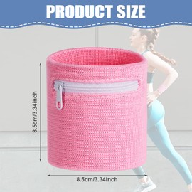 HAGOT 4 x Zip Wrist Bags, Sports Gym Basketball Bracelets, Absorbent Wrist Sweatbands, with Zip Bag, for Handball, Football, Tennis